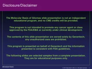 Disclosure/Disclaimer