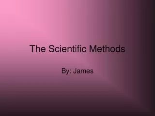 the scientific methods