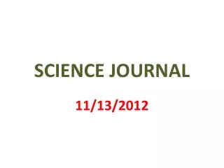 SCIENCE JOURNAL