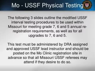 Mo - USSF Physical Testing
