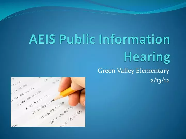 aeis public information hearing