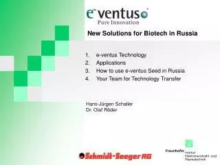 e-ventus Technology Applications How to use e-ventus Seed in Russia