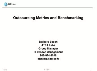 Outsourcing Metrics and Benchmarking