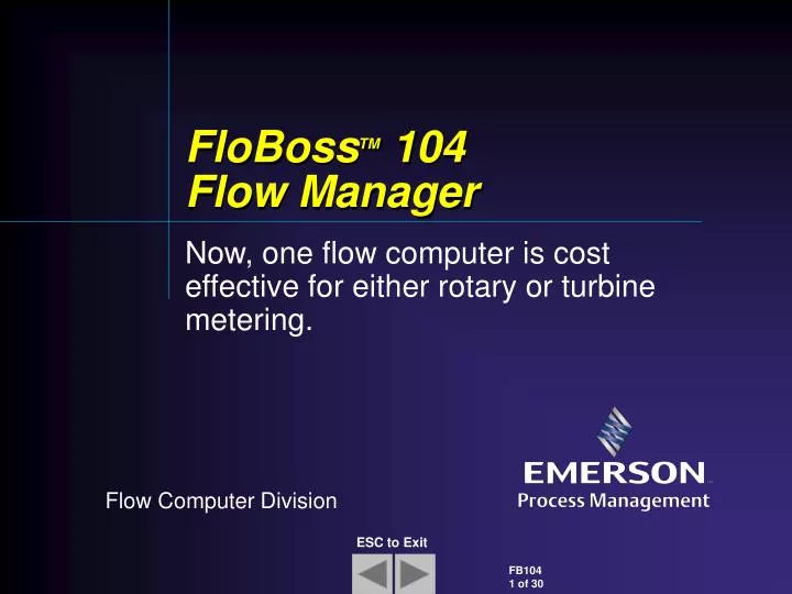 floboss tm 104 flow manager