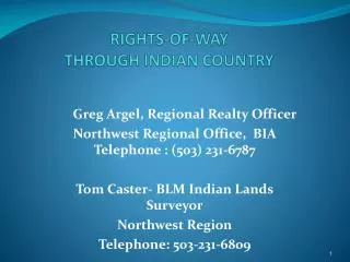 RIGHTS-OF-WAY THROUGH INDIAN COUNTRY