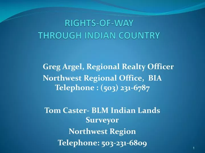rights of way through indian country