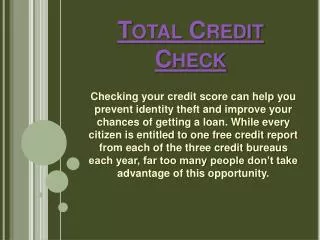 Total Credit Check