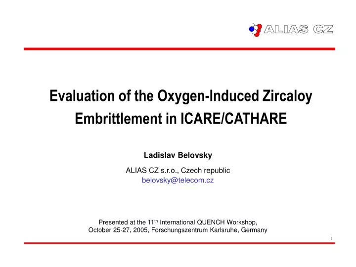 evaluation of the oxygen induced zircaloy embrittlement in icare cathare