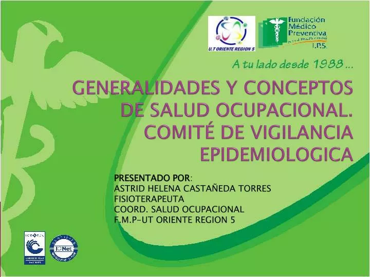 generalidades y conceptos de salud ocupacional comit de vigilancia epidemiologica