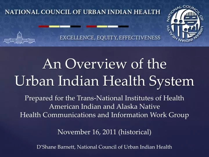 an overview of the urban indian health system
