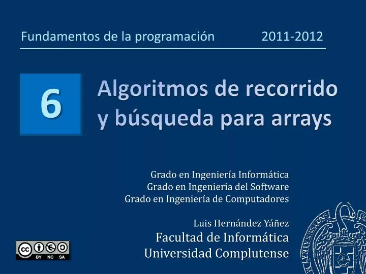 algoritmos de recorrido y b squeda para arrays