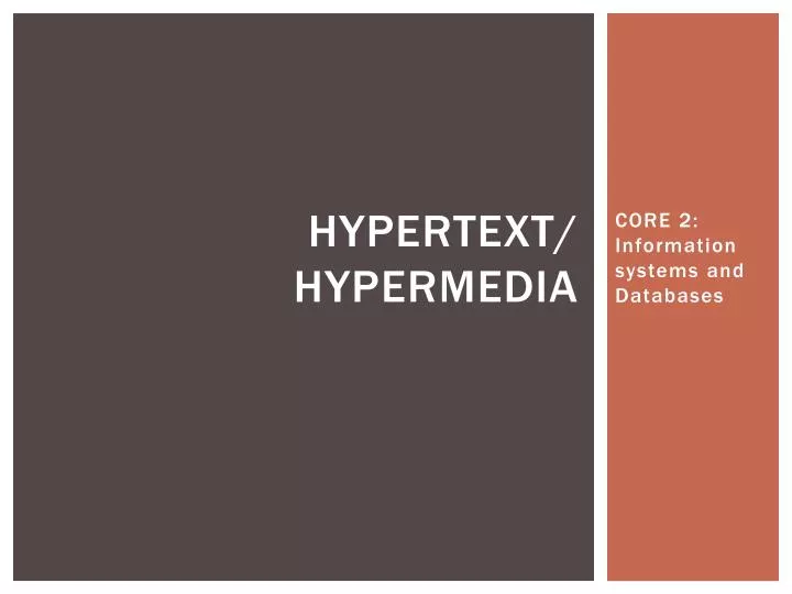 hypertext hypermedia