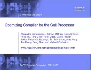 Optimizing Compiler for the Cell Processor