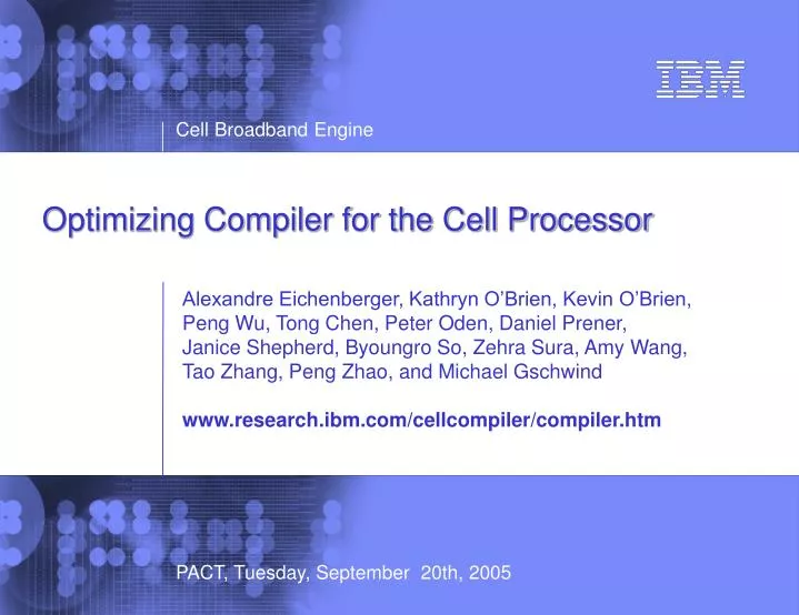 optimizing compiler for the cell processor