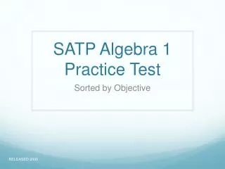 SATP Algebra 1 Practice Test