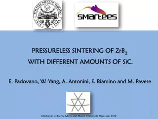 PRESSURELESS SINTERING OF ZrB 2 WITH DIFFERENT AMOUNTS OF SiC.
