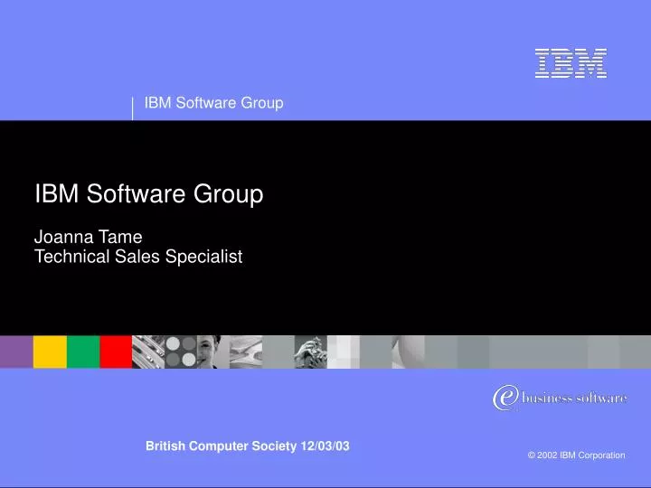 ibm software group joanna tame technical sales specialist