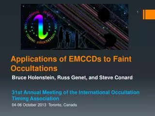 Applications of EMCCDs to Faint Occultations