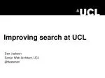 Improving search at UCL - slide 1