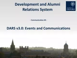 - Communication #4 - DARS v3.0: Events and Communications