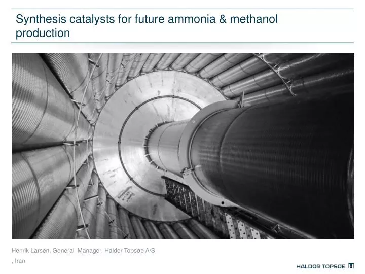 synthesis catalysts for future ammonia methanol production