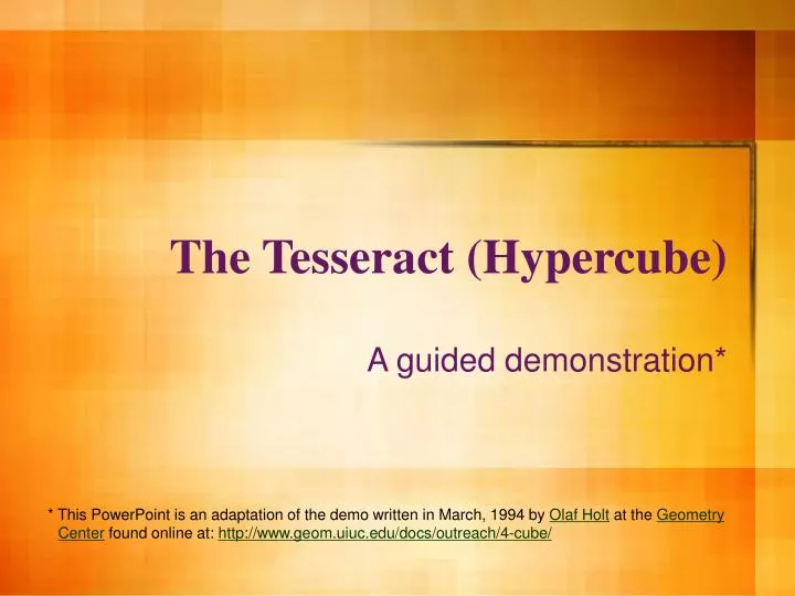 the tesseract hypercube