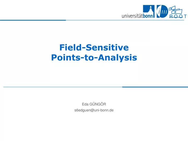 field sensitive points to analysis