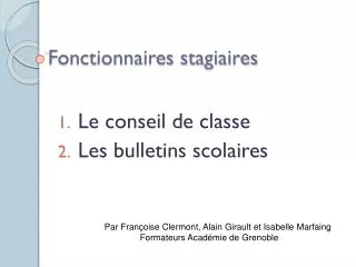 fonctionnaires stagiaires