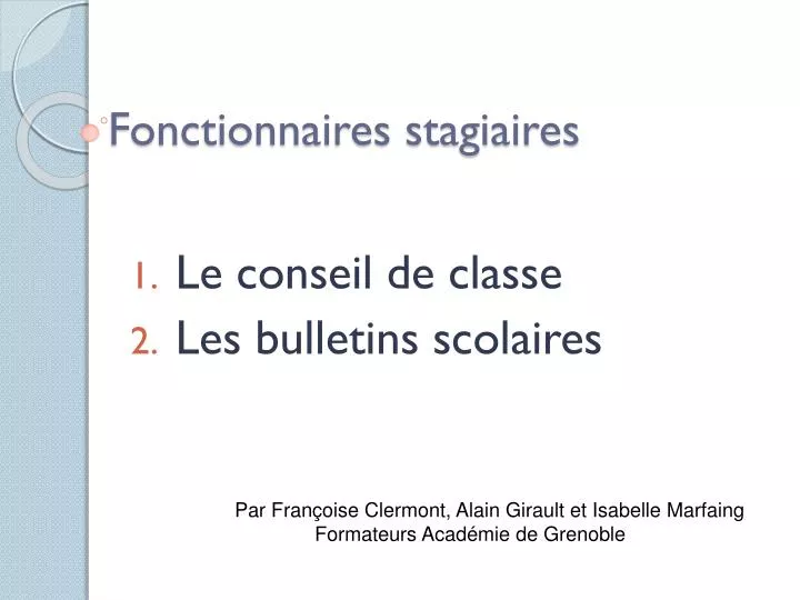 fonctionnaires stagiaires