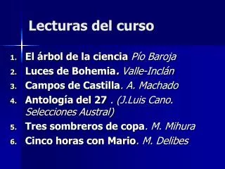 lecturas del curso