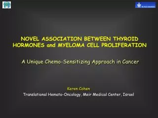 NOVEL ASSOCIATION BETWEEN THYROID HORMONES and MYELOMA CELL PROLIFERATION