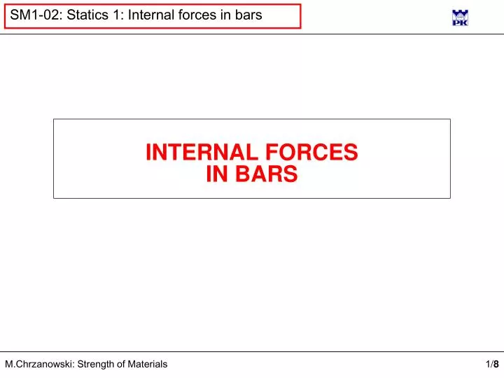 internal forces in bars
