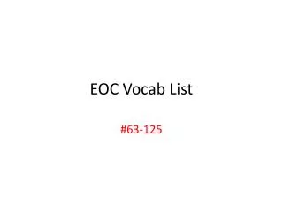 EOC Vocab List