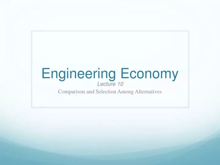 engineering economy