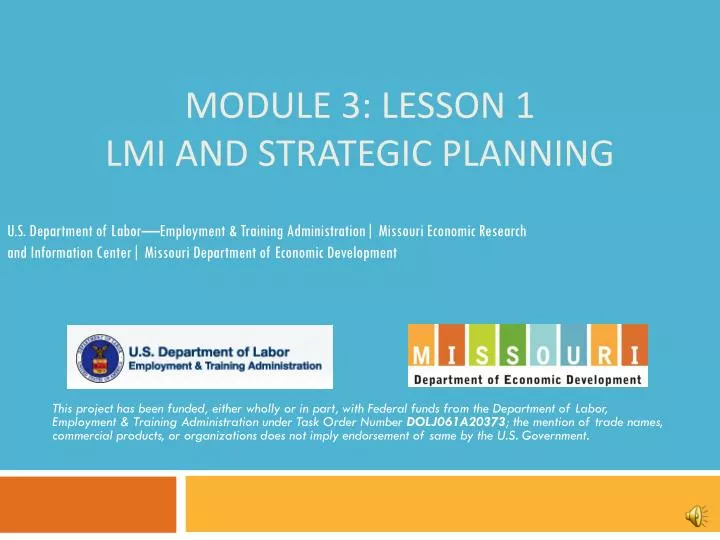 module 3 lesson 1 lmi and strategic planning