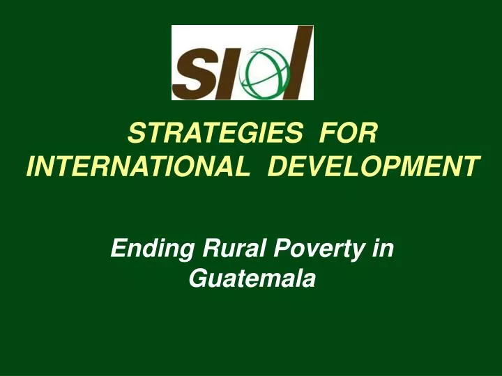 strategies for international development