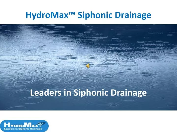 hydromax siphonic drainage