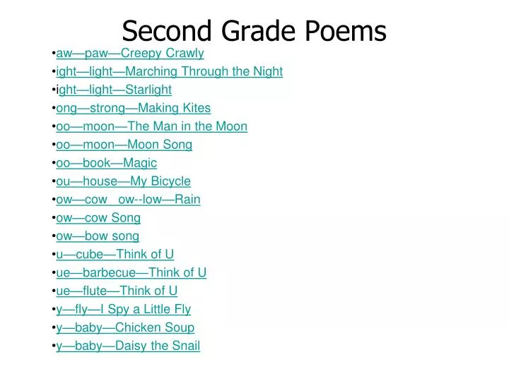 second grade poems