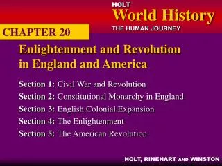 Enlightenment and Revolution in England and America