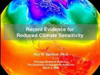 Recent Evidence for Reduced Climate Sensitivity