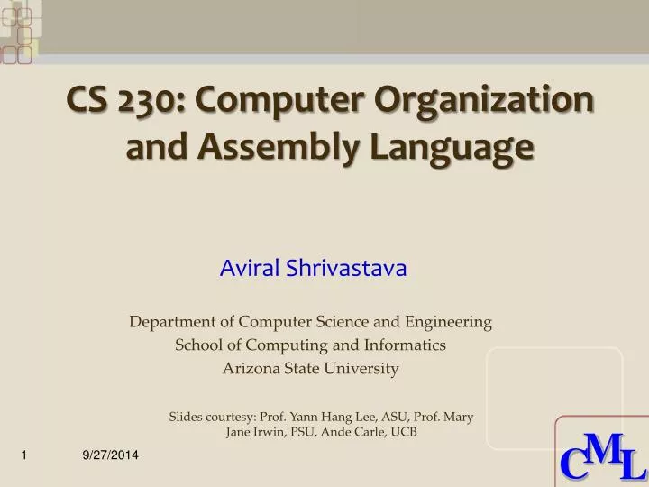 cs 230 computer organization and assembly language