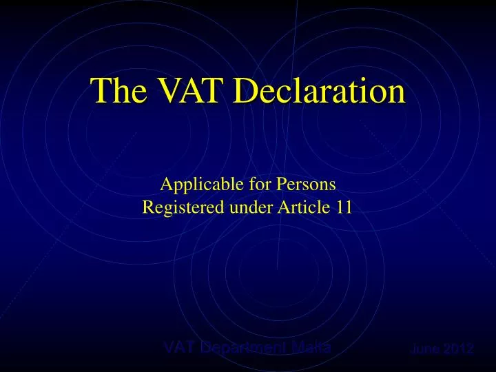 the vat declaration