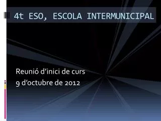 4t eso escola intermunicipal