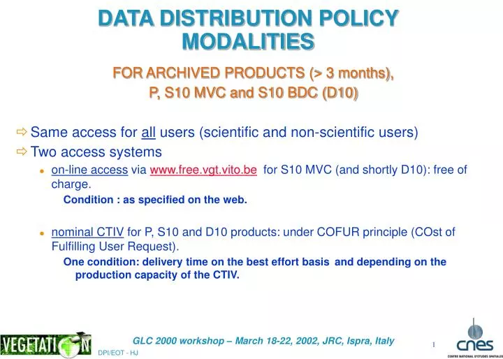 data distribution policy modalities