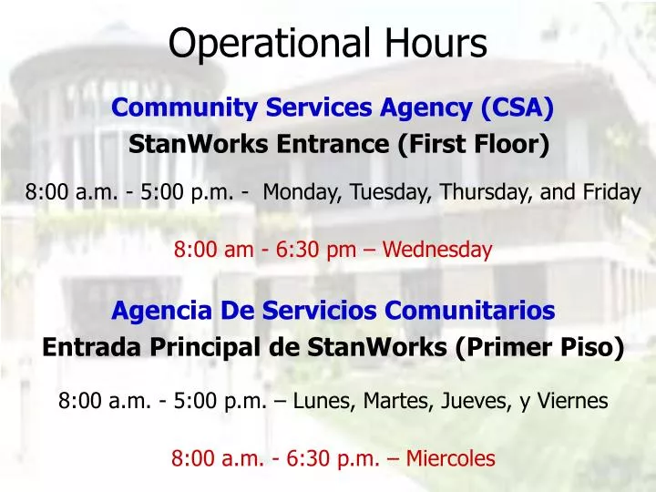 operational hours