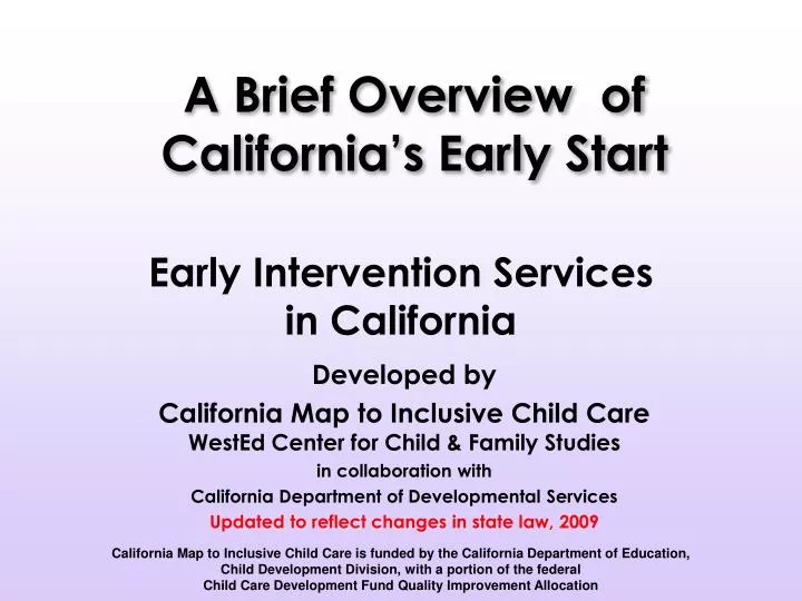 early intervention services in california