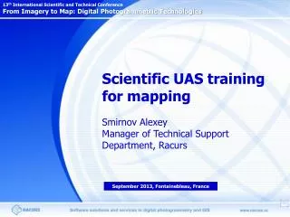 Scientific UAS training for mapping Smirnov Alexey