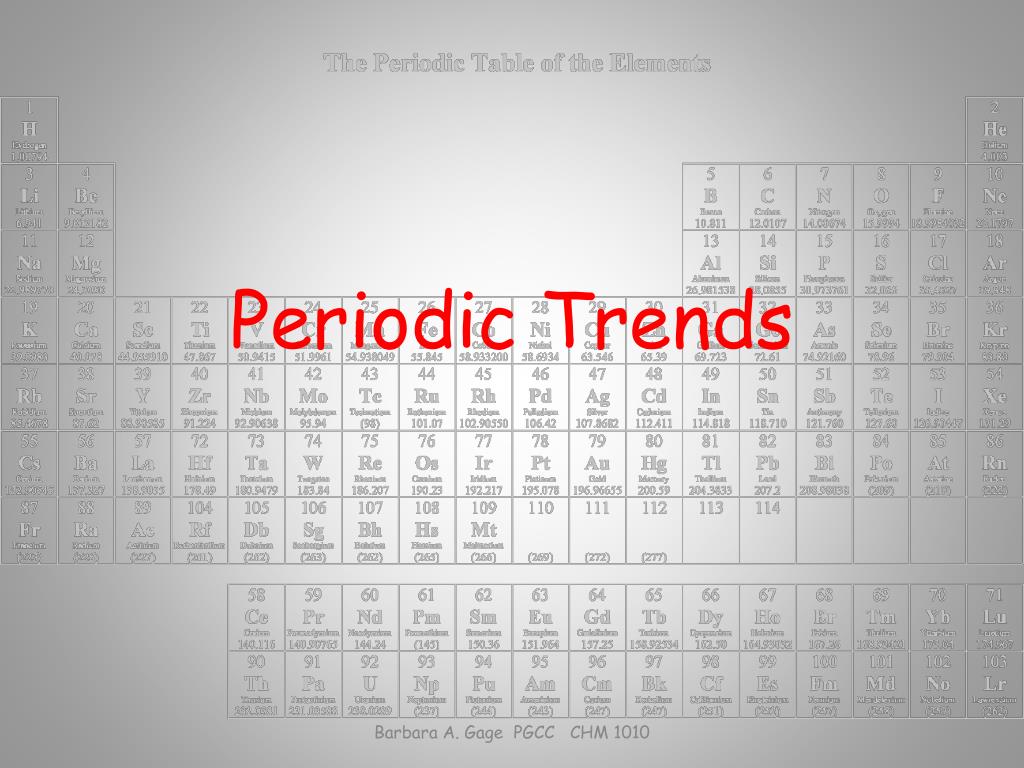 Periodic Trends - slide 1