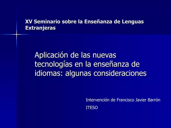 xv seminario sobre la ense anza de lenguas extranjeras