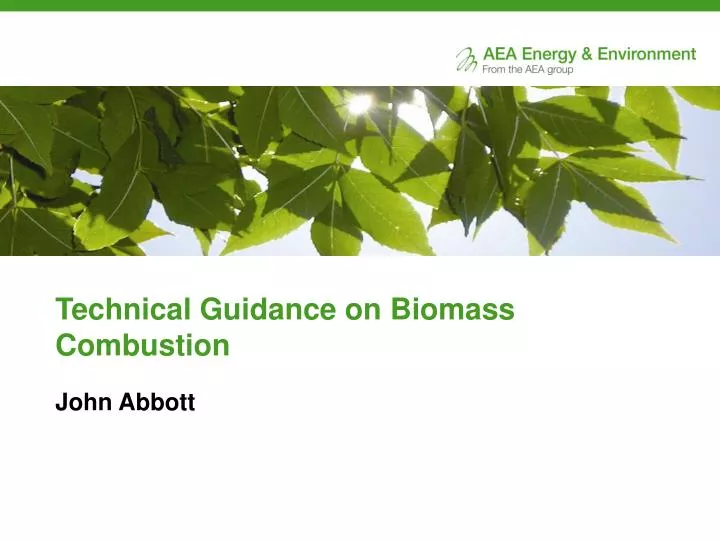 technical guidance on biomass combustion